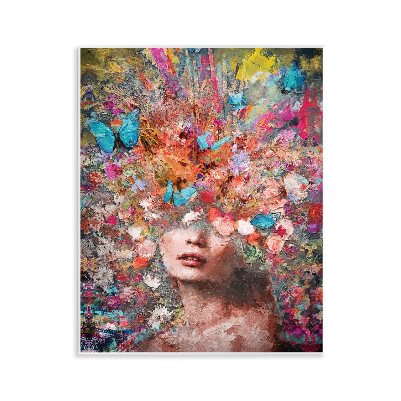 Stupell Industries Abstract Painterly Floral Face Wall Plaque Art Design by Reinders